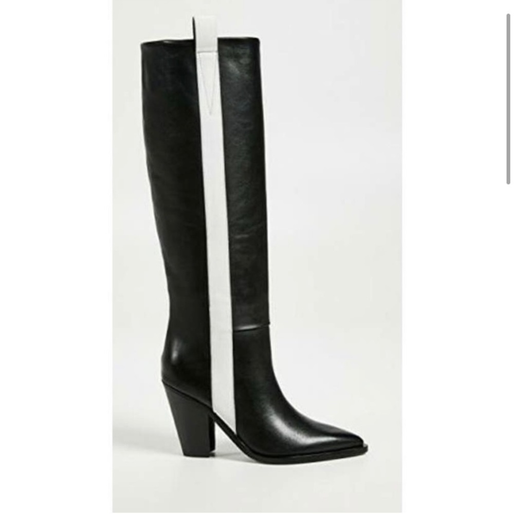 Sigerson Morrison Kaethe Black & White Knee High Boots 36 (EU) 6 (US) - Picture 2 of 5